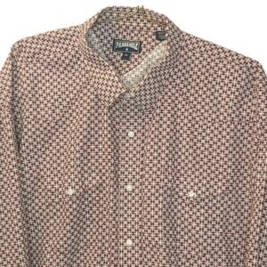 Panhandle Star Pearl Snap Shirt Men 2X Tall Red Starburst Cowboy Western Biker